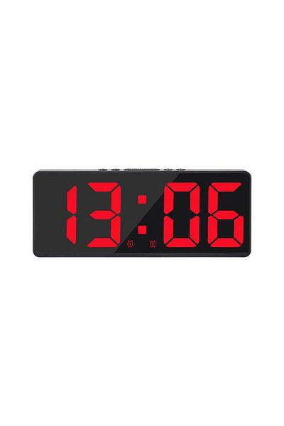 Choice Red Creative Number Clock Color Nightlight Temperature Calendar Alarm Clock Led Large Number Electro