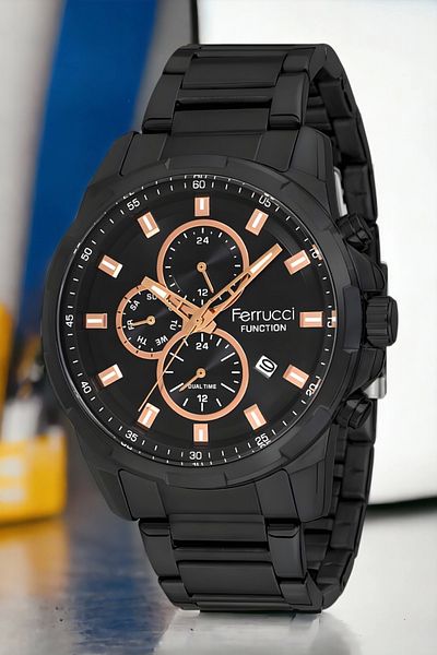 Ferrucci Black-Rose Men's Wristwatch - Fcf.13261fm.02 Zmfer135 Bracelet Function