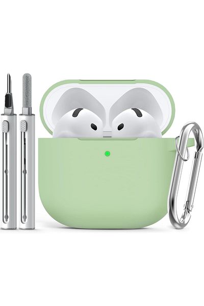 Choice Matcha Green for AirPods 4 Case Cover (2024) with Cleaner Kit,Soft Silicone Protective Case for Appl