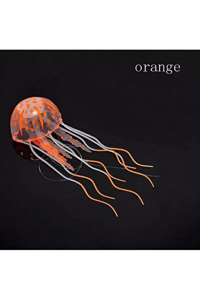 Choice5 حوض أسماك صناعي مضيء على شكل قنديل البحر باللون البرتقالي، ديكور حوض ...