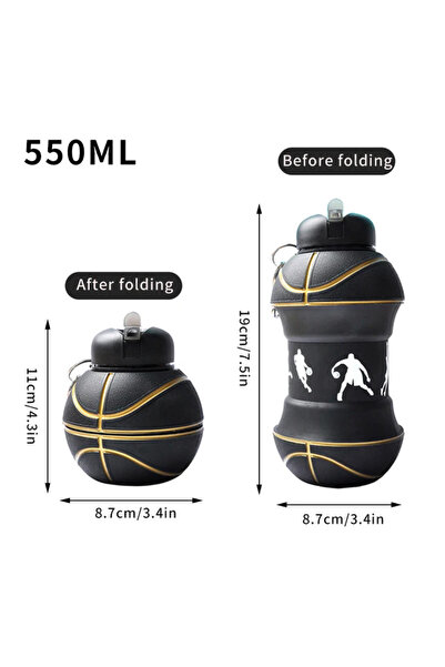 Choice 550ml 550ML Black cup Fold Water Bottle Cups Mug Outdoor Sports Basket...