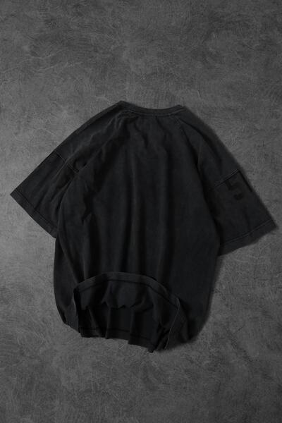 Slatra Ανδρικό μπλουζάκι από ύφασμα ανθρακί Play Off Special Washed Oversize