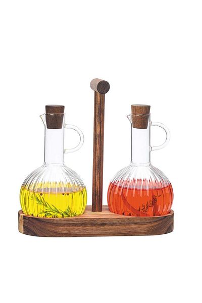 ÇIRPAN EV Akasya Glass - 2-Piece Oil Pot Set