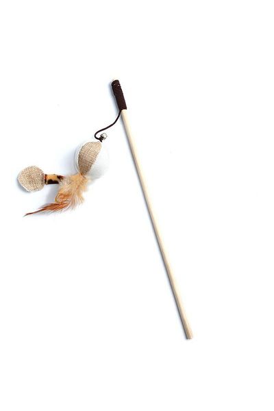 Choice Pumpkin 1PC Teaser Feather Toys Kitten Funny Colorful Rod Cat Wand Toys Wood Pet Cat Toys Interactiv