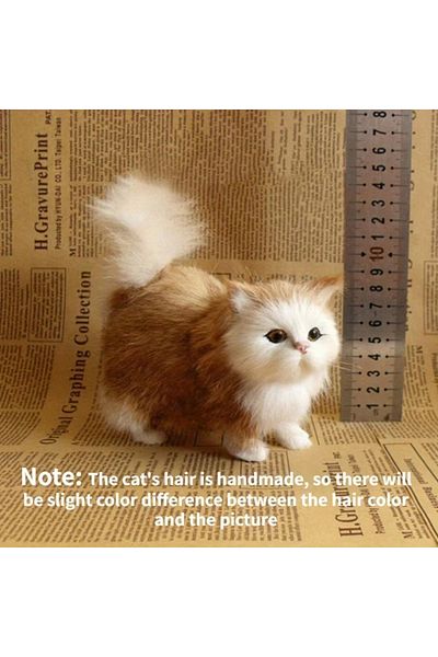 Choice C Cute Simulation Cat Plush Toys Hard Stuffed Kitten Model Fake Cat Realist Animals For Kids Girls .