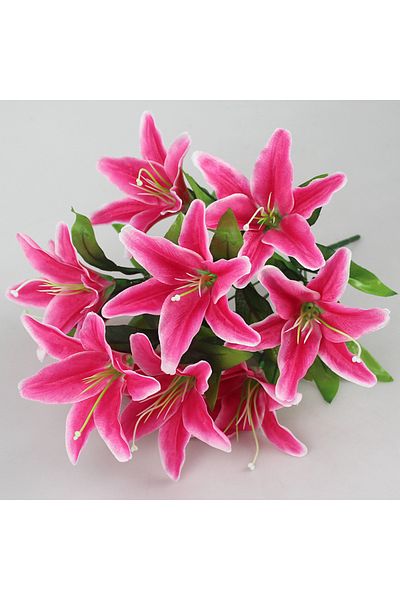 Choice Rose Red 10 Heads Artificial Lily Flowers European Multicolor Fake Bridal Flower Bouquet Wedding Hom