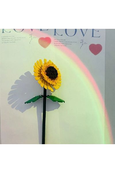 Miniso 1PCS Sunflower Blocks City Creative Plant Desktop Decoration Building Blocks Girls Toys Birthday Gif