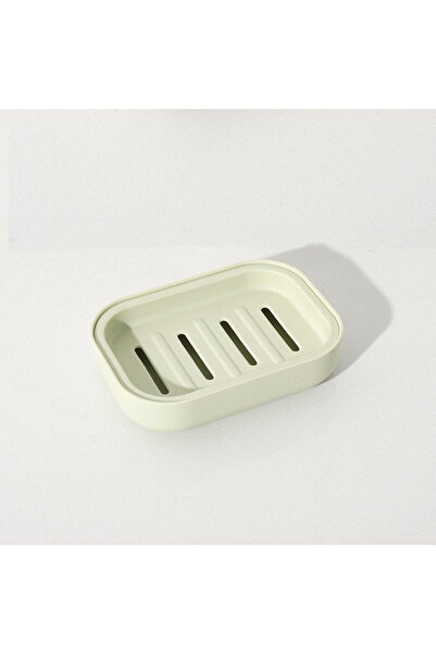 Choice طبق صابون محمول مزدوج الطبقات باللون الأخضر مع غطاء تصريف وصندوق تخزين...