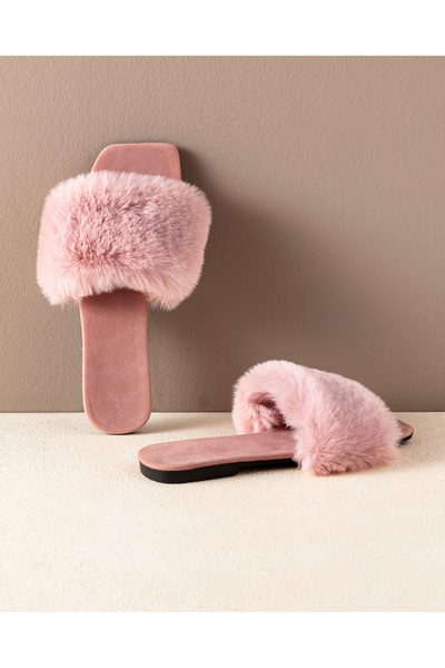 Madame Coco Poilu Women's Slippers - Powder