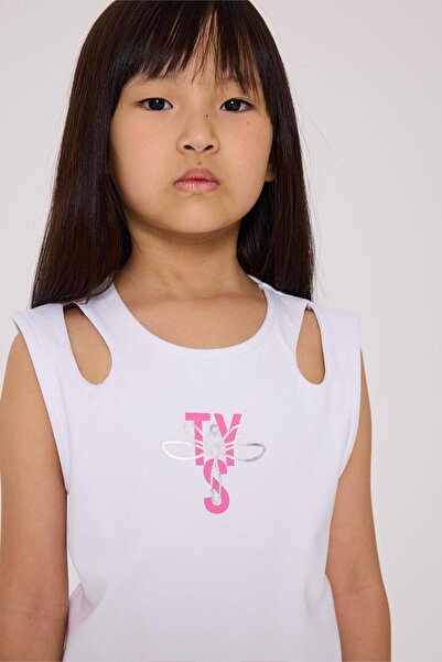 Tyess BG Store Girl's White Tank Top