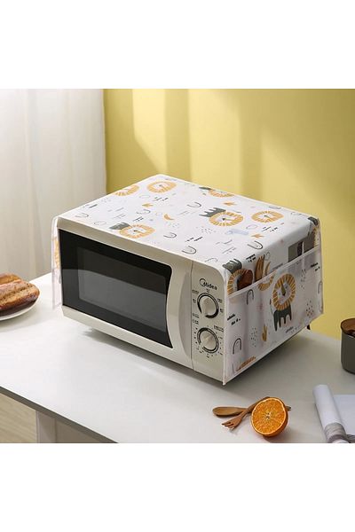 Choice غطاء ميكروويف مقاوم للماء من الأسد مقاس 85 × 35 سم، غطاء جانبي مطبوع عليه أسطح الأجهزة المنزلية، مقاوم للزيت