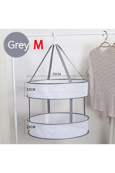 Choice double layer M 1/2 Layer Clothes Dryer Basket With Hanging Hook Fine Mesh Polyester Household Towels