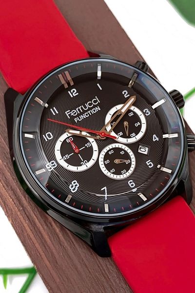 Ferrucci Function Men's Wristwatch Red Silicone Band