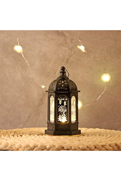 Choice مصباح LED صيني أسود مقاس 7 × 13 سم لعيد مبارك، زينة حفلات إسلامية إسلا...