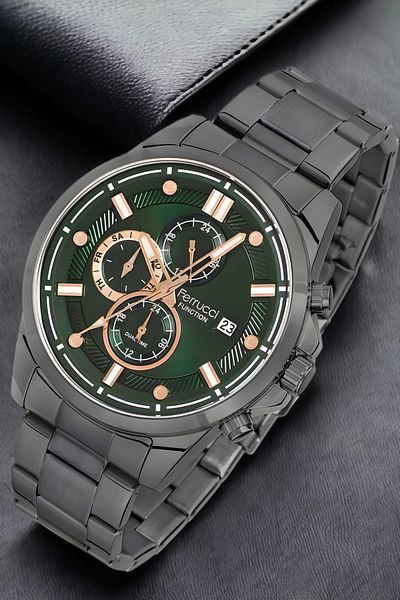 Ferrucci men's Smoke-green Wristwatch and Bracelet Set - Fcf.13853fm.05 Zmfer132