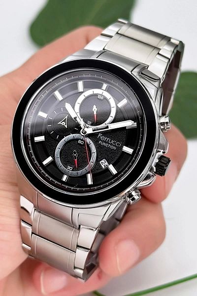 Ferrucci Function Men's Wristwatch Steel Strap Steel Case 3 Atm Water Resistance