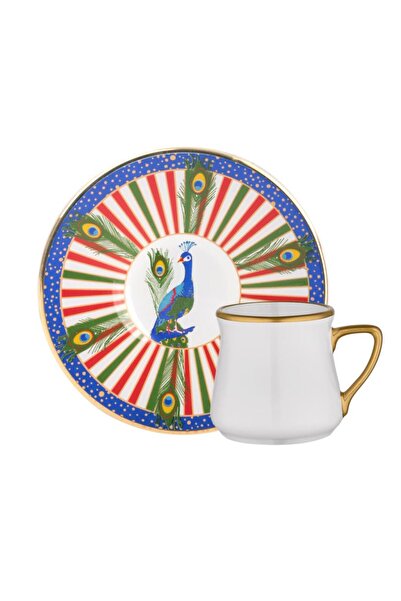 Glore Tavus Kuşu 6'lı Cam Kahve Fincanı Takımı