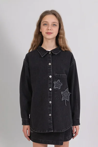 DMB BOYS & GIRLS Denim Shirt Jacket with Star Detail