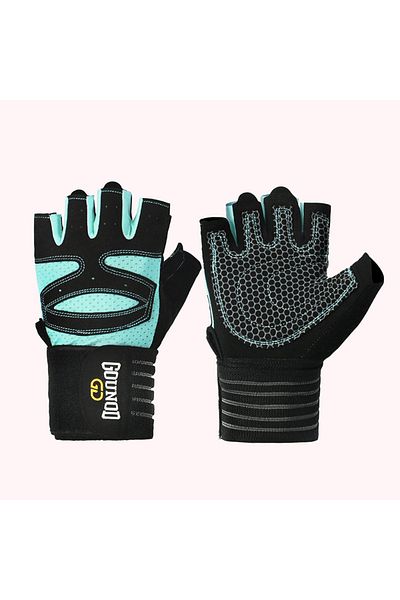 Choice M Blue GOUNOD Weightlifting Gloves Wristband Support Breathable Anti-Slip Sports Gym Gloves Bodybuil