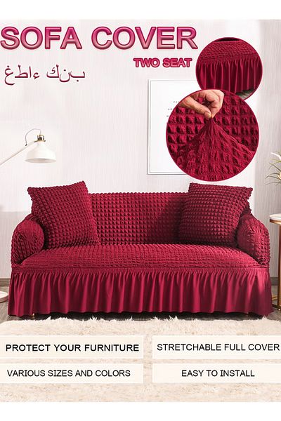 X SPRING Sofa Cover 1 Pcs Easy Fit Stretch Couch Cover,Washable Furniture Protector, 2 Seats