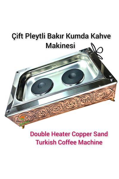 SAFİR ÇAY KAZANLARI Coffee Machine with Double Heater Copper Sand Coffee Machine Large Size Sand Coffee Device Sapphire Sand Coffee