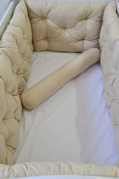 MoMMe Bebek Yatak Koruma Bariyeri Korkuluk Beşik Korkuluğu 60 x 120 Cm Bej Renk