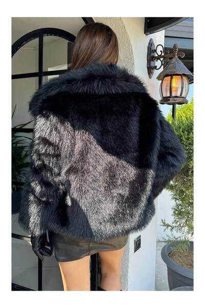 modalev Yumuşak Dokunuşlu Oversize Premium Kürk Peluş Mont