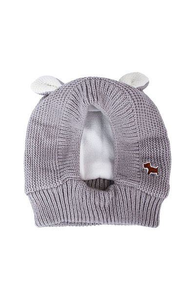 Choice grey Quiet Dog Ear Muffs Noise Protection Pet Ears Covers Knitted Hat Anxiety Relief Winter Warm Ear