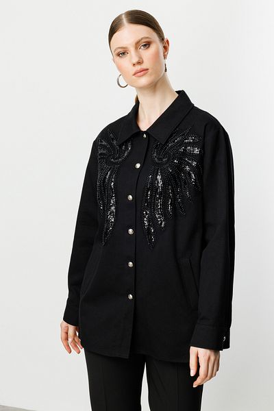 Ekol Front Bead Embroidered Coat