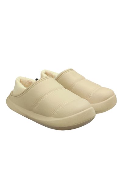 DEEPO Ut Parachute Indoor Wool Inside Unisex Winter House Παντόφλες Μπεζ