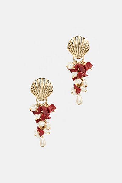 W Collection أقراط مرصعة باللؤلؤ والمرجان