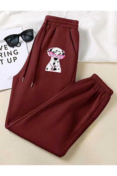 RPT MODA بنطال رياضي مريح بقصة مرنة مع جيوب ونظارات مطبوعة