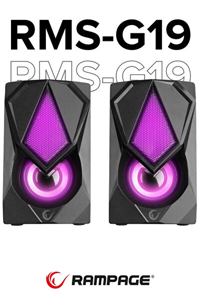 Rampage RMS-G19 2.0 5 Watt LED Işıklı Siyah Multimedia Speaker