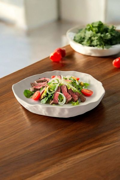 İREA PORSELEN Wood 26cm Porcelain Pit Salad and Pasta Bowl
