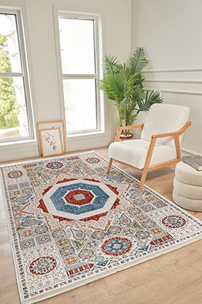 KREASYON HALI Colorium CO003 Çok Renkli Hav Toz Vermez Salon Mutfak Koridor O...