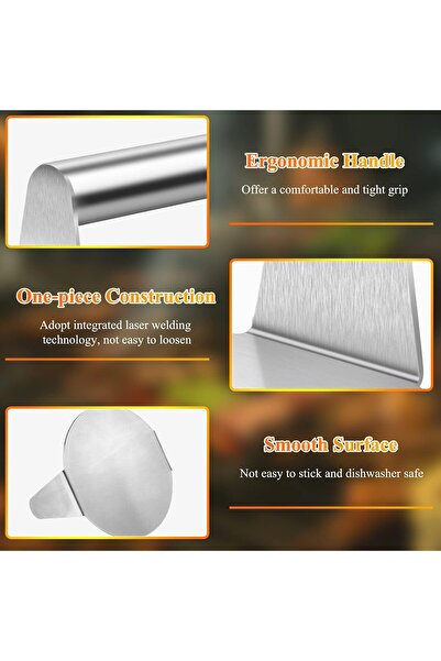 mastergold Stainless Steel Round Burger Press (14cm) | Smash Burger Press | Professional Griddle Accessories