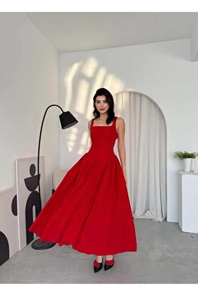 conconmoda Hera Uzun Kalın Askılı Elbise