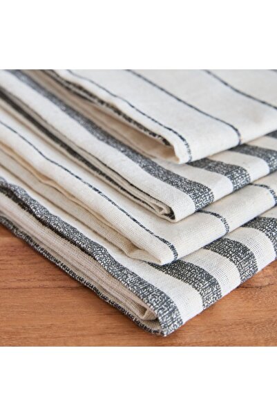 Home Box Noir Stripe 4-Piece Napkin Set 40x40 cm