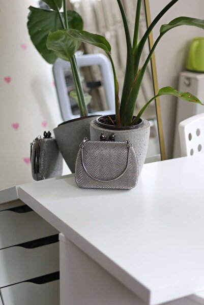 Moom Bag Geantă de mână pentru rochie de seară cu clemă de inimă cu model pla...