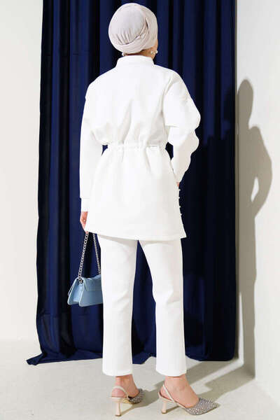 VOLT CLOTHİNG Women's Pearl Embellished Scuba Double Suit