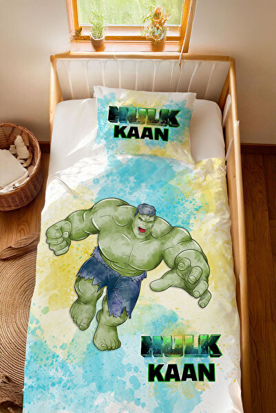 Homamia İsme Özel %100 Pamuk 100x200 Montessori Nevresim Takımı Hulk