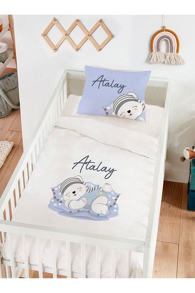 Homamia White Baby Duvet Cover Set Sleeping Bear