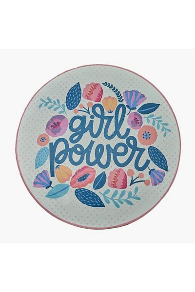 Home Box Ivy Meadows Ben Girl Power Printed Flannel Rug 120 cm