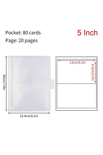 Choice ألبوم صور جديد شفاف مقاس 5 بوصات - 80 بطاقة من مادة البولي فينيل كلوري...