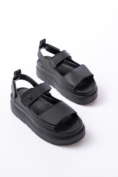 SEEM & BE صندل باربرا فيلكرو نسائي باللون الأسود