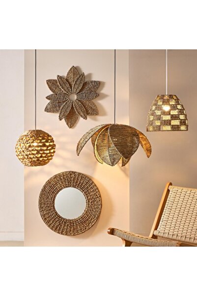 Home Box Belmonte Flower Seagrass Lampshade 67x35 cm