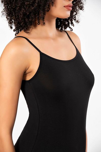 ERDEM İÇ GİYİM Weweus Black Super Subțire Natural Bambus Atlet cu curele de frânghie de lux 2310