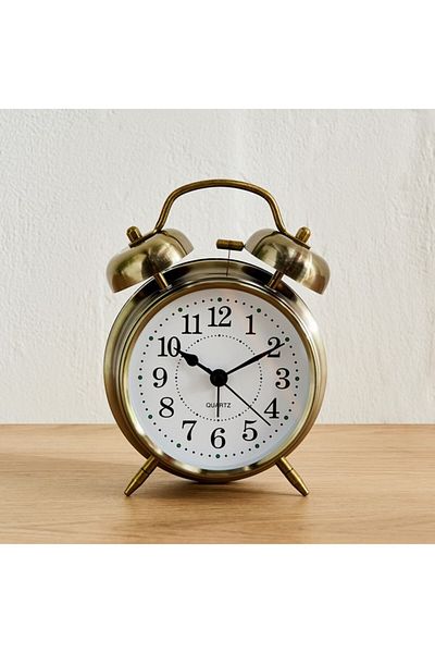Home Box Mido Metal Twin Bell Alarm Clock 15.5 cm