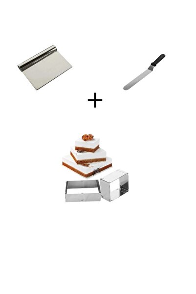 Blue Home Lıght Pasta Sıvama Spatulası Çelik Spatula Hamur Kazıyıcı Ayarlanab...