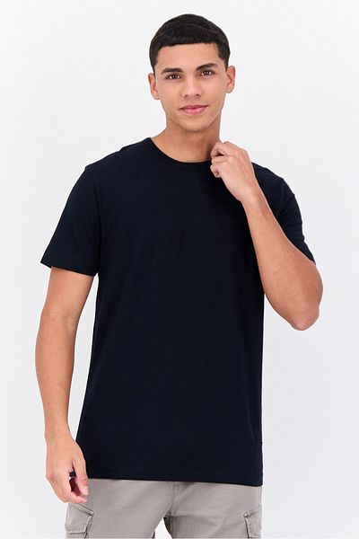 French Connection Men Crew Neck Short Sleeve Brand Logo T-shirts, Marine